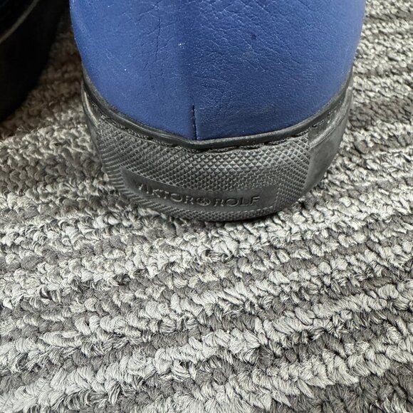 Viktor & Rolf blue and black high top leather sneakers. main image 4